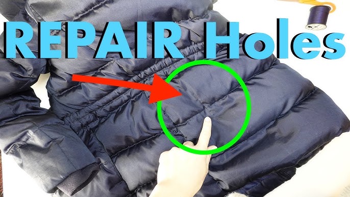How to Repair a tear/rip hole in your Down Jacket, no sew. Quick fix. 