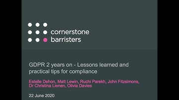 Webinar - GDPR 2 years on - Lessons learned and practical tips for compliance