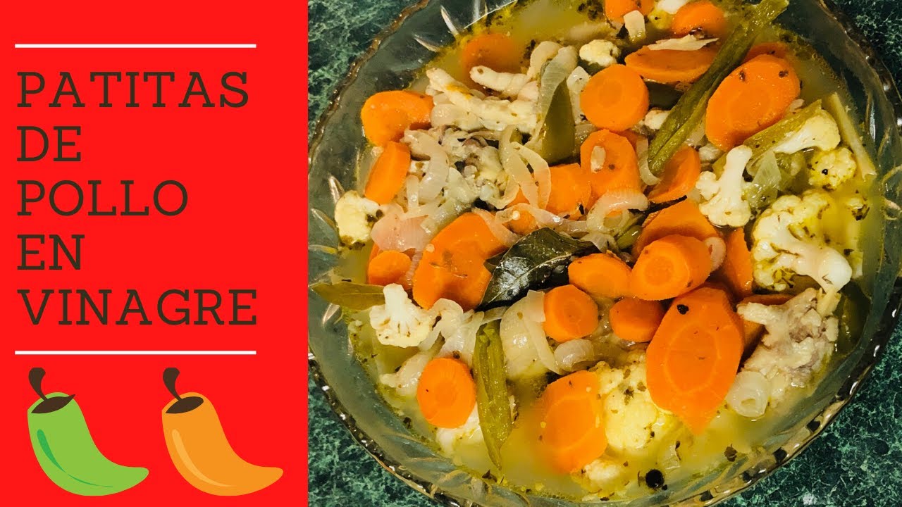 ?Patitas de Pollo en Vinagre o en escabeche, Receta Fácil - YouTube