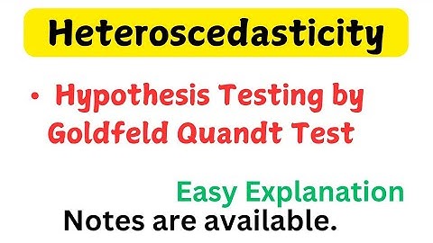 Hypothesis Testing by Goldfeld Quandt Test in detection of Heteroscedasticity #econometrics.