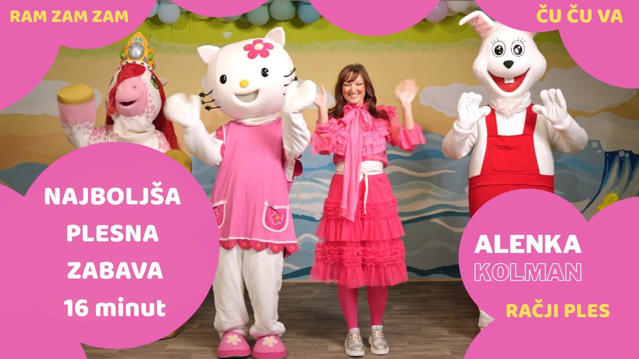 Plesne pesmi za otroke, 16 minut - Ram zam zam, Ču ču va, Glava ramena, PLESNA ZABAVA, Alenka Kolman