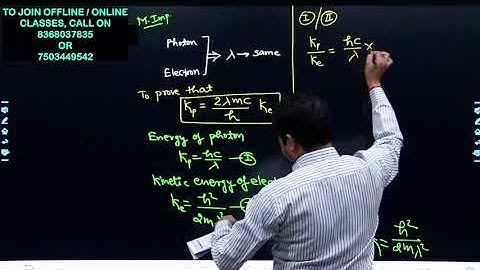 The wavelength λ of a photon and the de-Broglie wavelength of an electron have same value. If m = ma