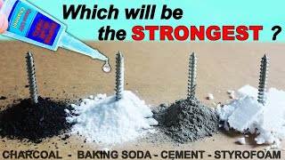 4 Experiment Comparing The Strength: Baking Soda, Cement, Cotton, Styrofoam