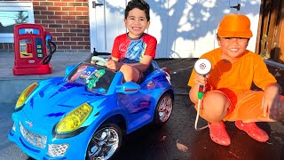 Troy and Izaak Power Wheels Car Wash TBTFUNTV