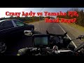 Crazy Lady from Arkansas vs Yamaha FJR Motorcycle, Road Rage?