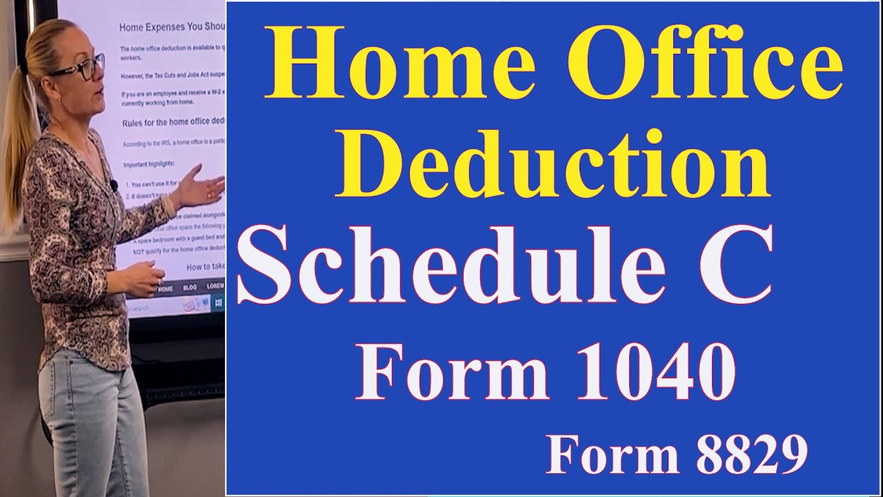 Home Office Deduction, Schedule C, Form 1040, Form 8829. How to write off  your home office. - YouTube