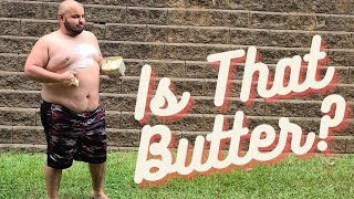 Fat Guy Wrestles in Butter