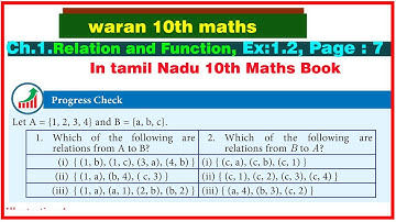 TN 10th maths ch 1 ex 1.2 Page 7. Progress Check and Null Relation