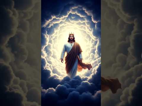 Jesus Christ Walking On The Clouds While The They Are Moving Forward