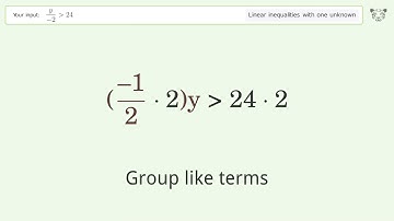 Solving Linear Inequalities: y/(-2) is Greater Than 24