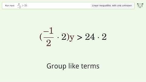 Solving Linear Inequalities: y/(-2) is Greater Than 24