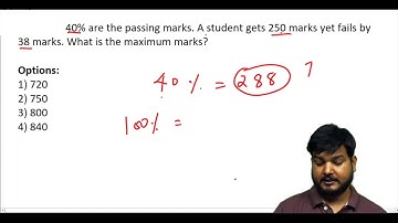 40% are the passing marks. A student gets 250 marks yet fails by..........?(#SSCCGL Maths Questions)
