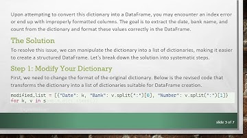 How to Import a Dictionary to a Pandas DataFrame without Errors