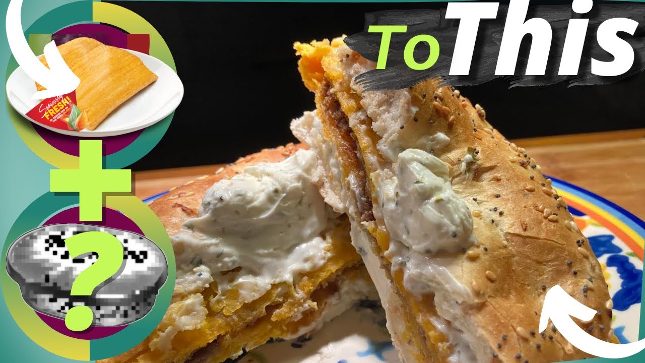 STOREbought Jamaican Patty Bagel Sandwich! Bagel Snacks Recipes👌🏽