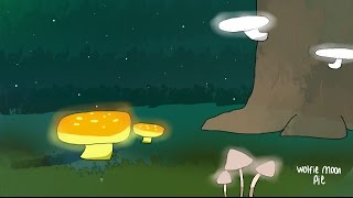 Glowing mushrooms speedpaint