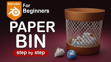 Create a Stylized Trash Bin with Paper Balls | Crumpled Paper Guide #blender  #tutorial #polyeevee