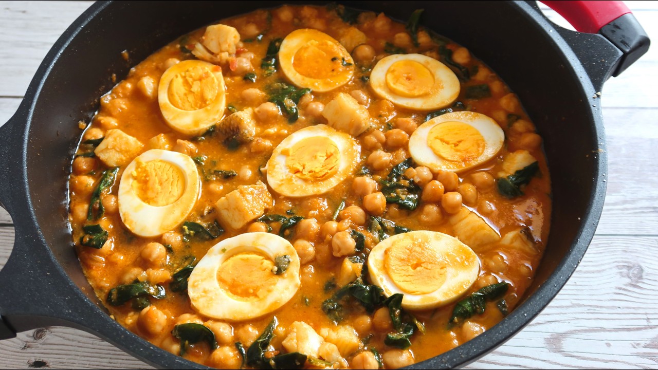 Potaje de garbanzos con espinacas y bacalao