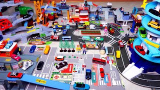 Tomica Action highway DX Tower police station construction site! Car toy play in tomica town