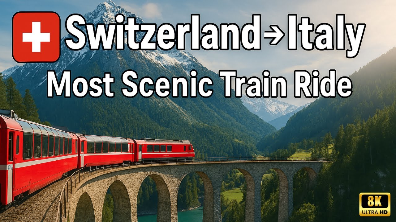 Switzerland to Italy in 4K | Scenic Train Ride Through the Alps 🇨🇭🇮🇹