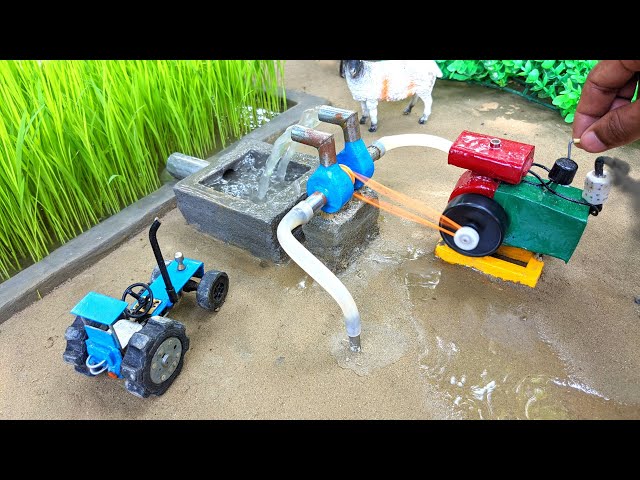 diy tractor mini double water pump science project | diy tractor | water pump @KeepVilla class=