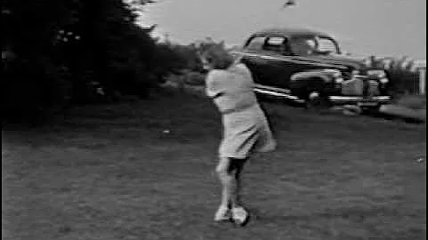 Ruth Swings in B&W, 8mm Home Movie