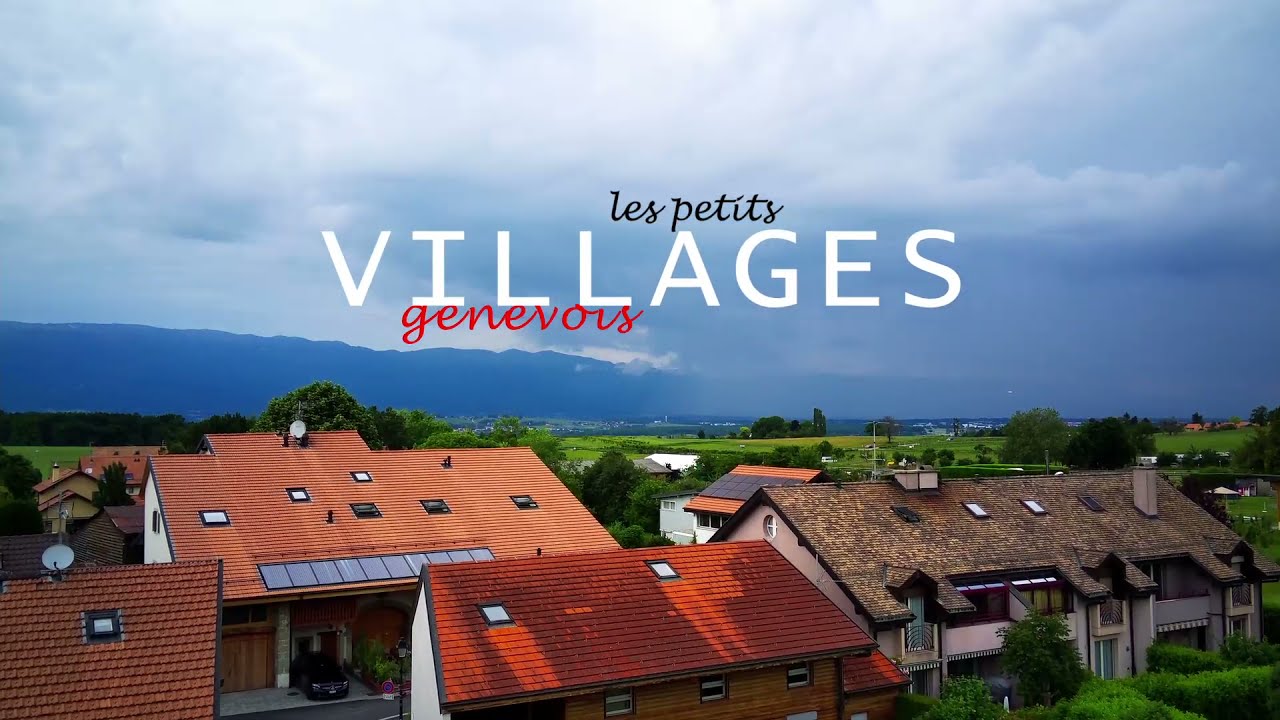 Small villages in the canton of Geneva, Switzerland, Drone 4k Stock Footage