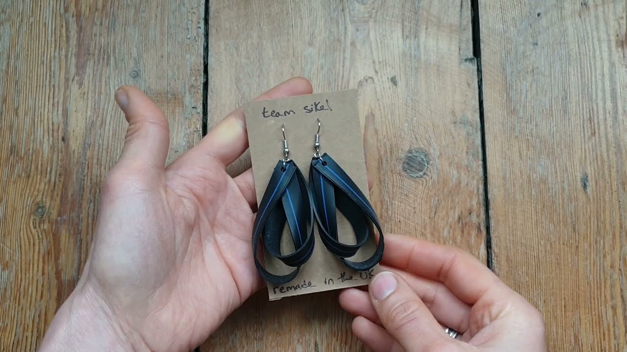 Metamorphic Hoop Earrings, Upcycled Inner tube Rubber Earrings