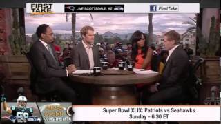 Details ESPN First Take   Patriots vs  Seahawks   Super Bowl 2015   Rob Gronkowski vs Cam Newton Guide