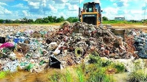 Amazing Update Working!! GOOD Operator Clear Garbage Dump Waste Construction Stone By Skills Dozer