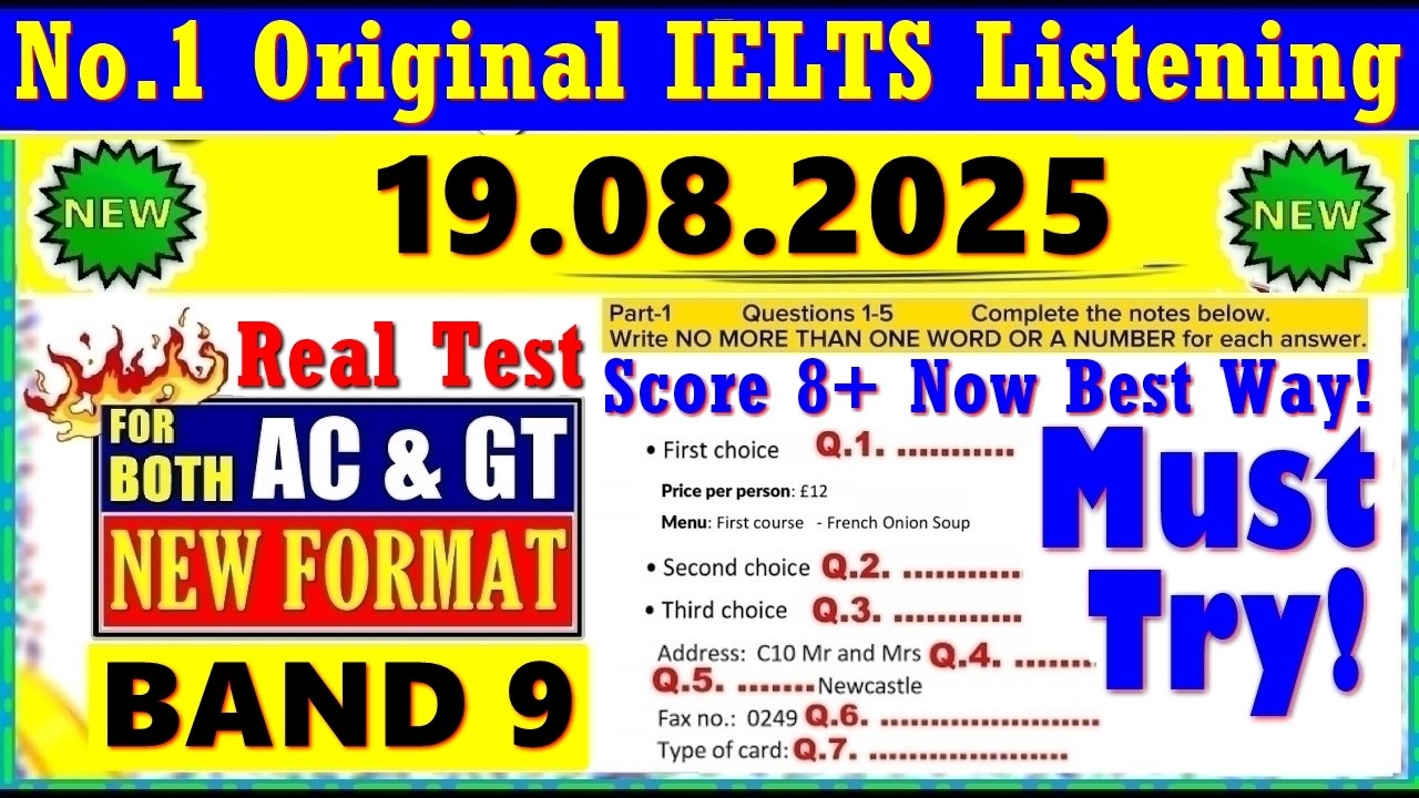 IELTS LISTENING PRACTICE TEST 2025 WITH ANSWERS | 19.08.2025