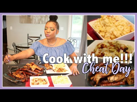 COOK WITH ME: CHEAT DAY (MACARONI AND CHEESE, GRILLING AND FRIED CABBAGE)