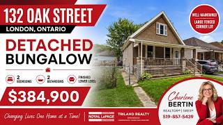 Detached Bungalow in London Ontario | 132 Oak St | $384,900