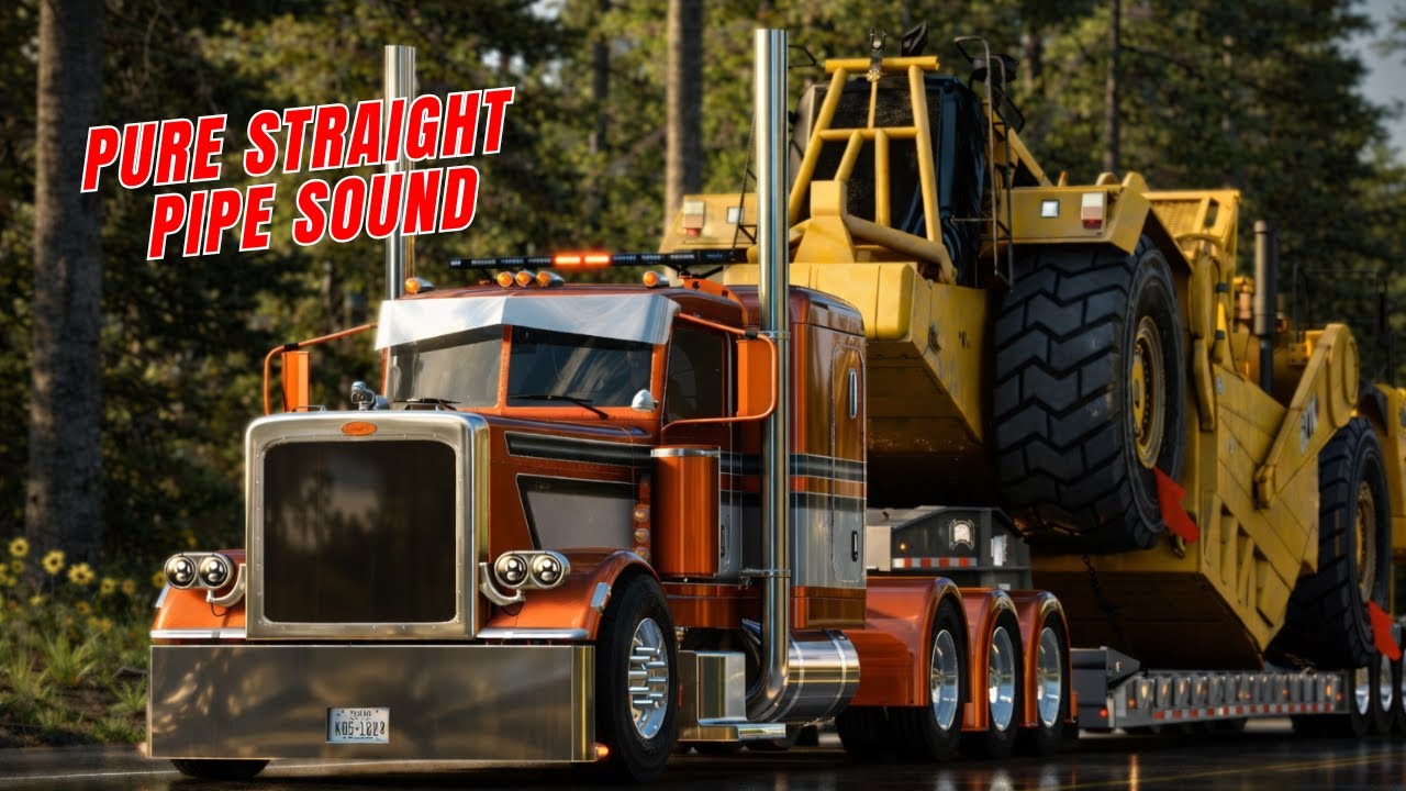 Extreme Heavy Haul! Peterbilt 389 Cummins ISX Straight Pipe  ATS POV Drive Head Tracking