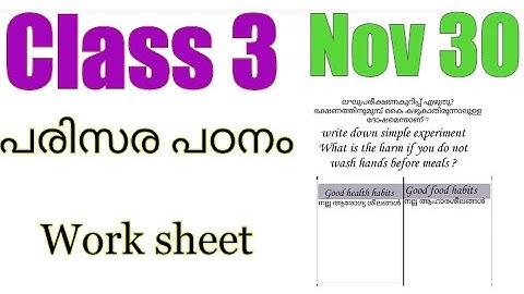 Class 3 Evs worksheet november 30|3 std parisarapadanam| kite victers std 3 evs class November 30