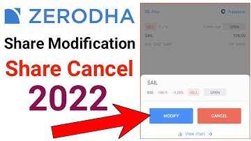 Zerodha Share Modification || Share Cancel Order kaise karte hai 2022