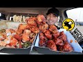 MUKBANG EATING Buffalo Wild Wings Mango Habanero Wings, Street Tacos, Loaded Tater Tots