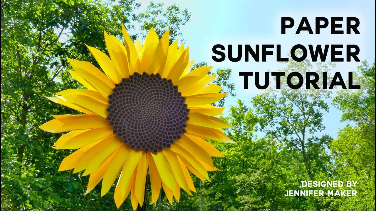 Make A Giant Paper Sunflower Tutorial With Fibonacci Sequence Seed Head Youtube