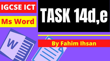Task 14d, e How to create list and sub-list