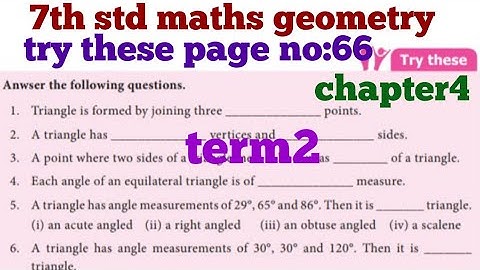 7th std maths geometry try these page no :66 chapter4 term2 Tamil