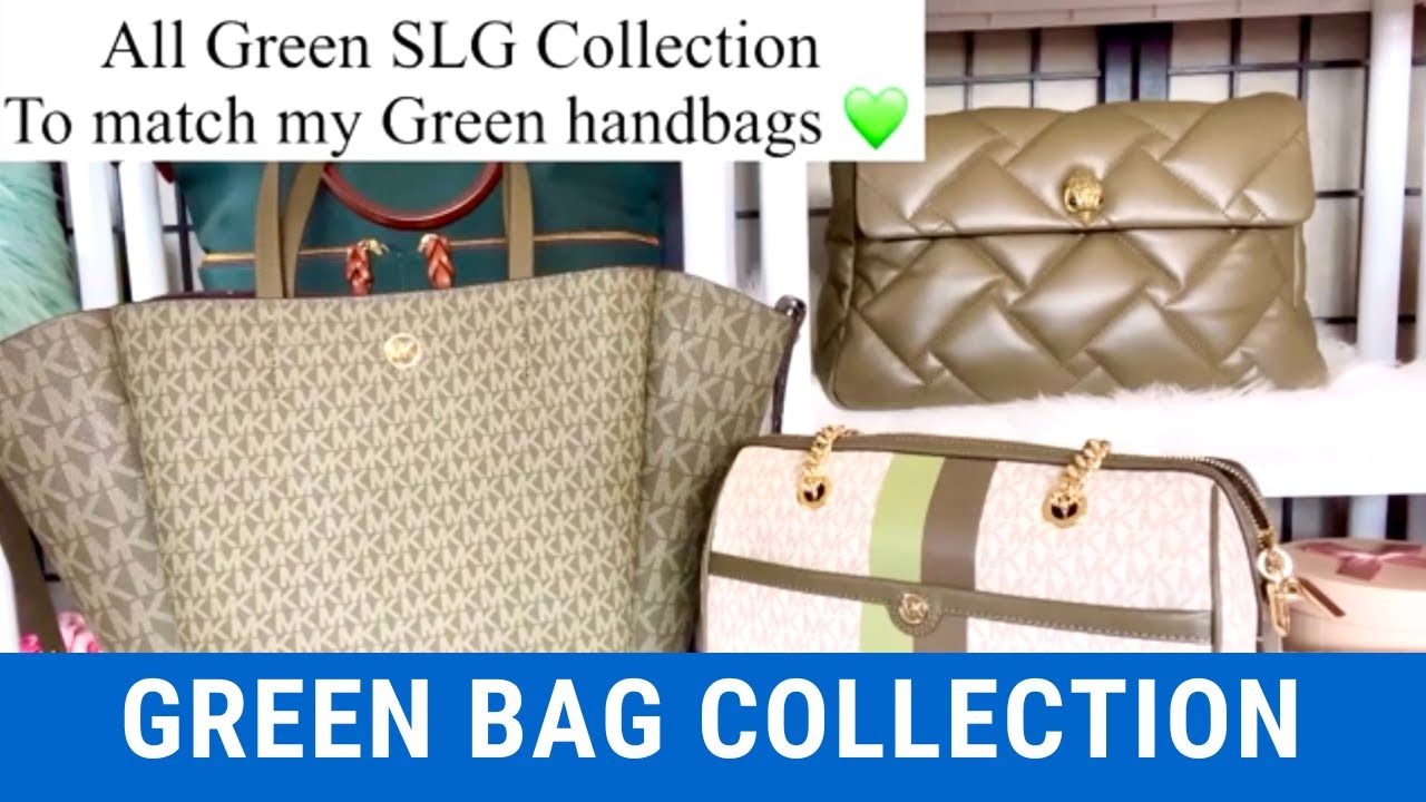 Michael Kors Handbags Review | Green Bag and SLG COLLECTION - YouTube