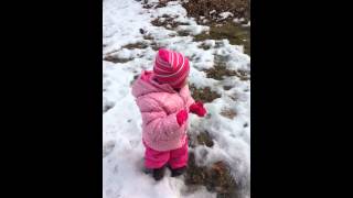 Lily playing in the snow