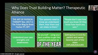 The Therapeutic Alliance - Building Trust Matters, with Deanna Rogers, PT, CCRP, CCFT by CuraCore Vet 7 views 1 month ago 1 minute, 13 seconds