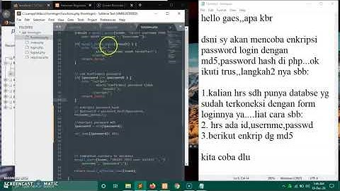 Enkripsi password (password hash & md5) di form login
