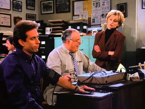 Seinfeld. Jerry`s Polygraph test about Melrose Place. Episode The Beard