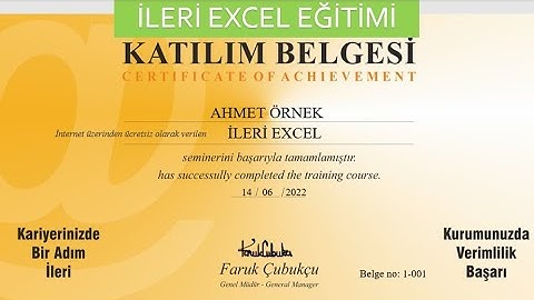 İLERİ EXCEL EĞİTİMİ