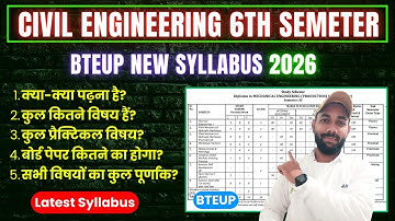 Polytechnic Civil Engineering 6th Semester Syllabus 2026 || Bteup Civil Engineering Syllabus 