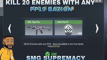 KILL 20 ENEMIES WITH ANY PP19 BAZION _ SMG SUPREMACY CHALLENGES IN SEASON 3 CALL OF DUTY MOBILE