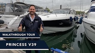 Princess V39 Walkthrough Tour! What a Beauty! Full Yacht Tour on this stunning £330,000 Cruiser!