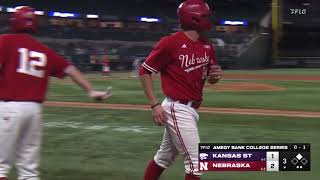 Cole Kitchens 2 RBI Double Nebraska Husker Baseball vs Kansas State 2/21/26 #colekitchens #huskers 
