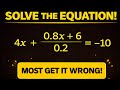 Solve This Linear Equation Fast |🔥Most Fail This Trick!